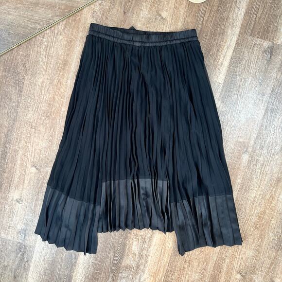 Bailey 44 Roxy Asymmetric Black Pleated Long Skirt Midi - Picture 3 of 4
